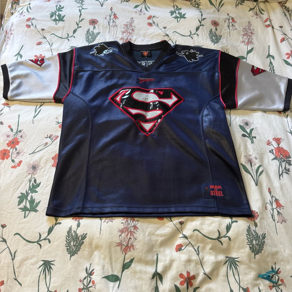 Warner Bros. Superman Black and Navy Jersey - Picture 2 of 13